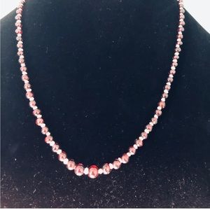 Vintage garnet and pearl necklace